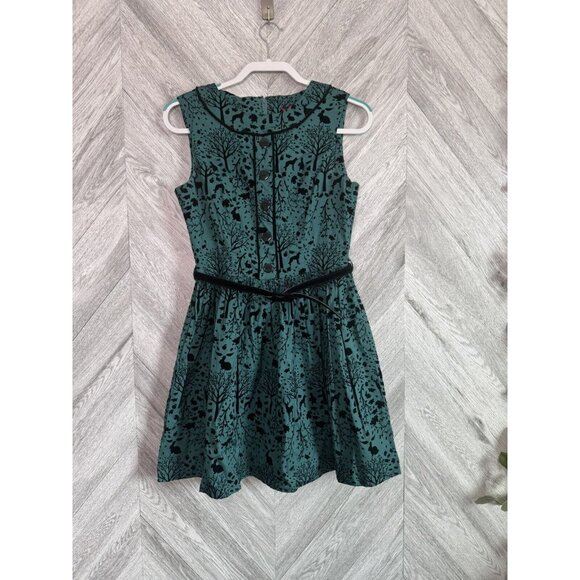 Hell Bunny Sherwood Woodland Green 1950’s Dress Size Small - Picture 7 of 9